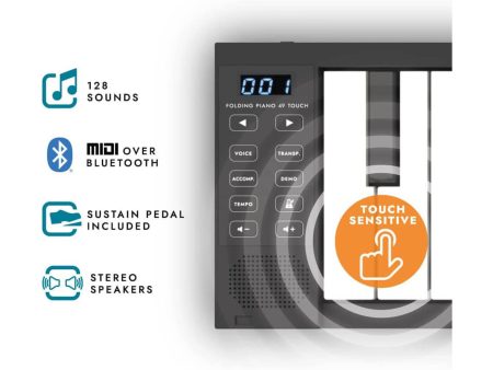 Plegable 49tecl,SENSITIVO,Bluetooth MIDI,Recargable - Image 6