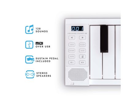 Plegable 88teclas,MIDI USB,Recargable - Image 5