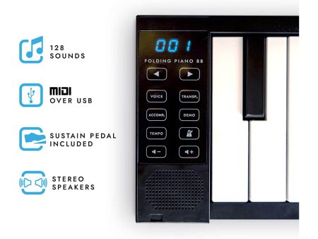 Plegable 88teclas,MIDI USB,Recargable - Image 6