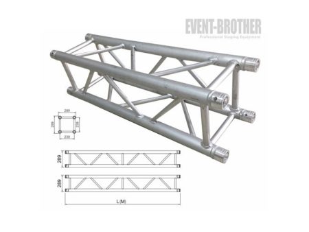 Truss CUADR. Tbo Ppal 2mm. 29x29x400cm. Conico Aluminio