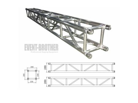 Truss CUADR Tbo Ppal 3mm, 29x29x100cm, Con Alum NEGRO
