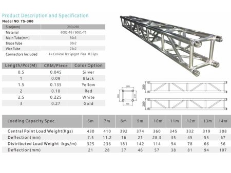 Truss CUADR Tbo Ppal 3mm, 29x29x100cm, Con Alum NEGRO - Image 2