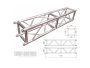 Truss CUADR Tbo Ppal 3mm. 39x39x100cm. Conico. Aluminio