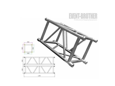Truss CUADR Tbo Ppal 3mm. 50x50x200cm. Conico. Aluminio
