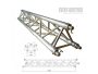 Truss TRIANGULAR 29x29x29x100cm.Conico. Aluminio
