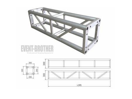 Truss BULON CUADR 30x30x200cm. extr.cerrados. Aluminio