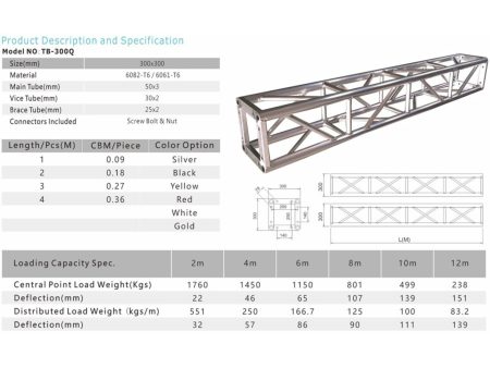 Truss BULON CUADR 30x30x100cm -extr.cerrados. Aluminio - Image 2