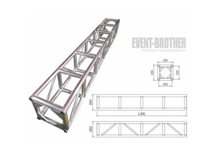 Truss BULON CUADR TP3mm. 35x35x300cm-ext.cerr.Alum