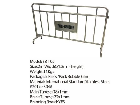 BARRERA Acero Inoxidable #304. 200xH:120cm.  11kgs - Image 2