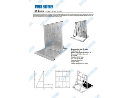 Barrera MULTITUD 125x100xH:120cm c/ESCALON 27kgs ALUMIN - Image 4