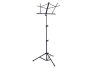 Three Section Music Stand. Black Tubular Base. Wi