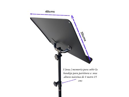 Atril Stand Director, Sin ventilacion 90-148cm - Image 2