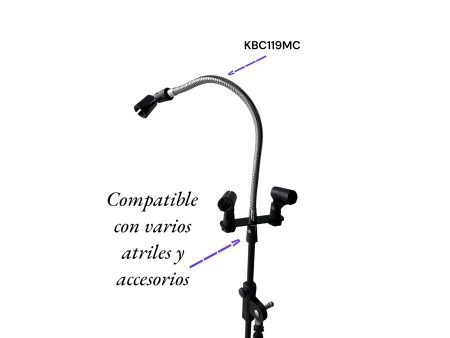 Gooseneck Extension Flexible p/Mic - 48cm CROMADO - Image 5
