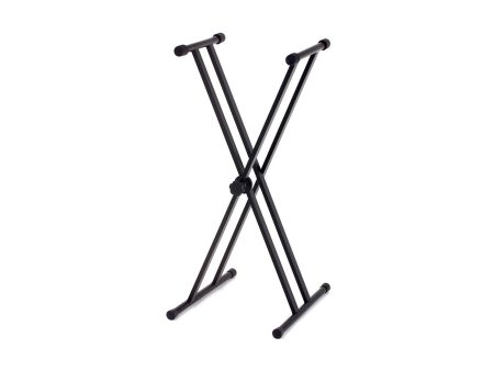 Double X Style Locking Disc Keyboard Stand. Black