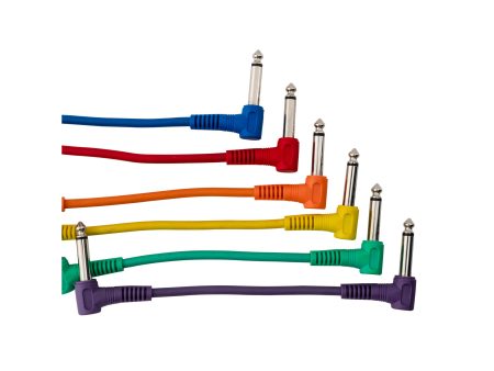 PACK 6 cables INTERPEDAL 15cm, Plug ANGULO 1/4 - Image 2