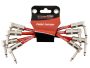 PACK 4 cables 15cm, Plugs ANGULO 1/4, p/pedales, PRO