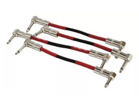 PACK 4 cables 15cm, Plugs ANGULO 1/4, p/pedales, PRO - Image 2