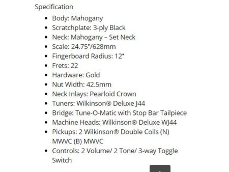 MANGO encolado Tune-O-Matic 2xHumb Acc DOR - Image 2